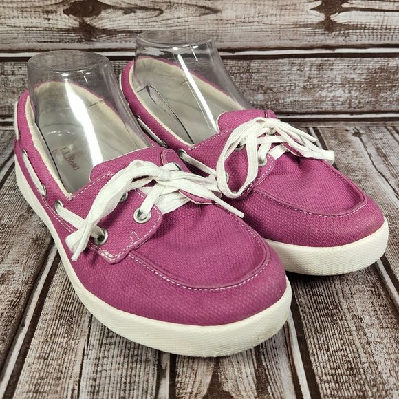 LL L.L. BEAN CAMPSIDE Women's 8 M Fushia Pink Boat Shoes - Picture 1 of 9